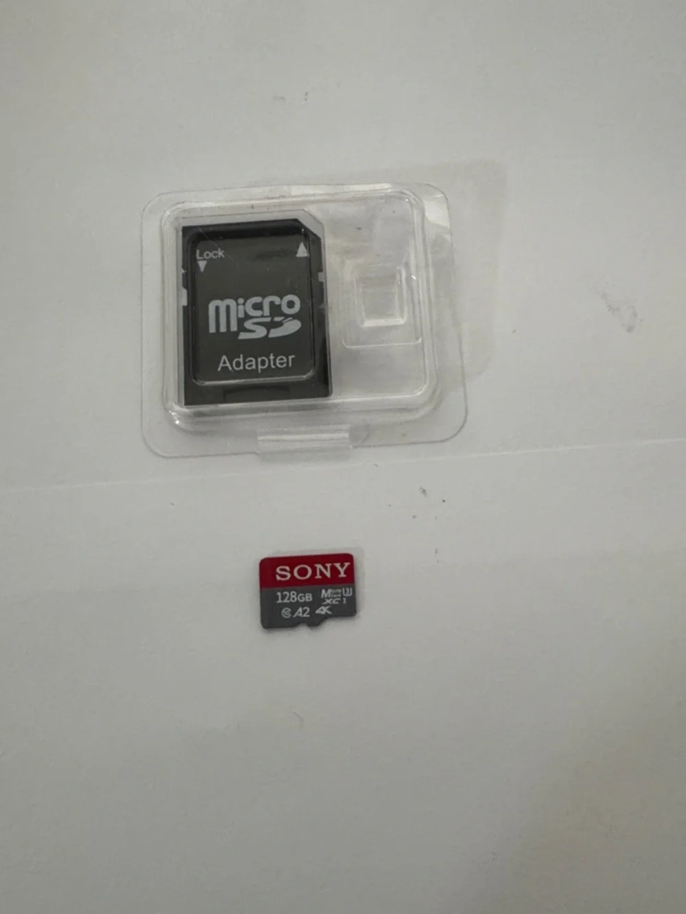 Sony 128GB microSDXC Memory Card with SD Adapter - Red and Black